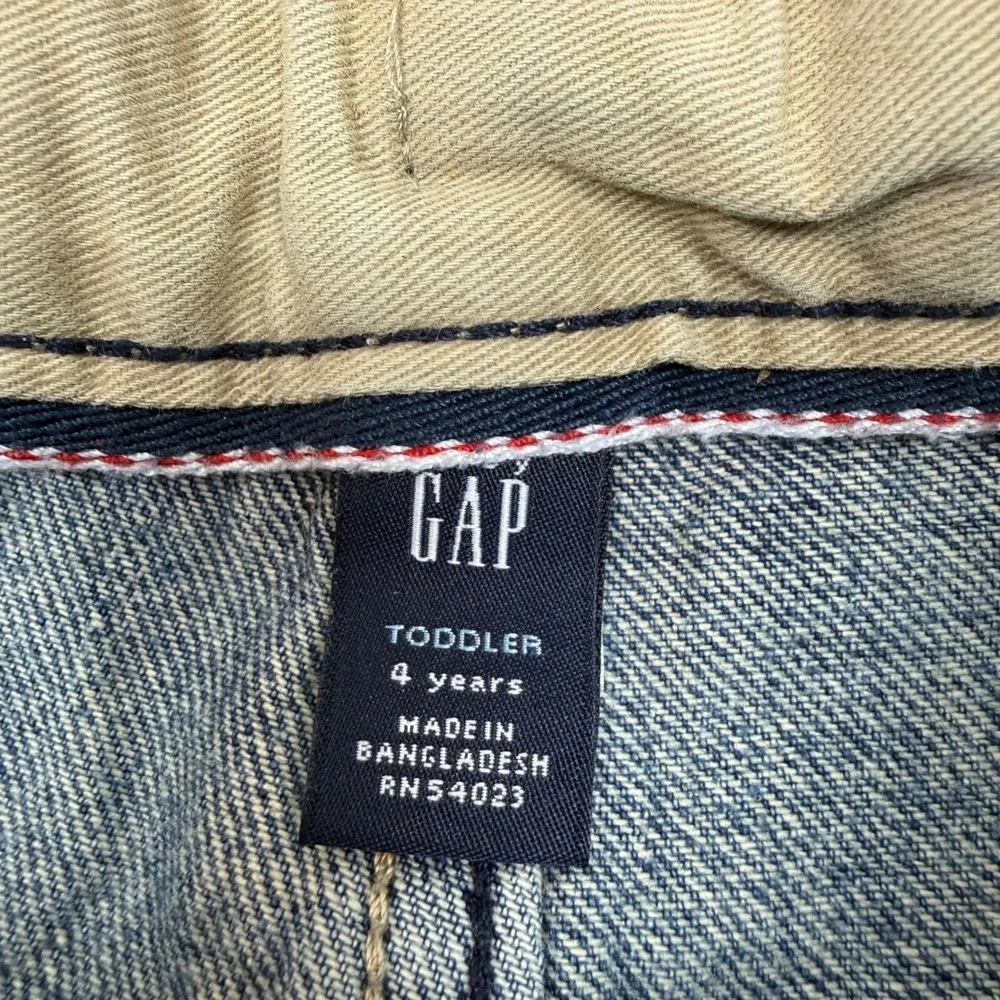 Vintage GAP‎ Toddler 4Y Denim Jeans Fall 07 Patched Knees Blue Cotton Workwear